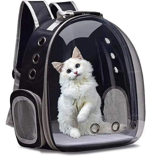 LAZYCAT™Back expandable cat backpack space capsule transparent pet carrier