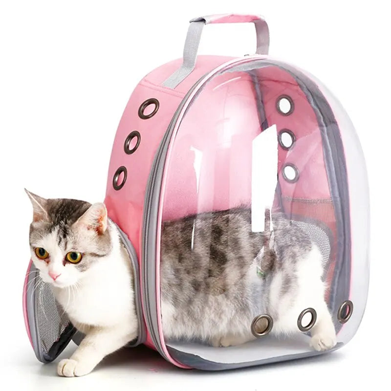 LAZYCAT™Back expandable cat backpack space capsule transparent pet carrier